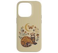 Boho Celestial Ferret Moon Floral Case for iPhone 14 Pro