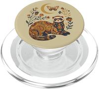Boho Celestial Ferret Moon Floral PopSockets PopGrip for MagSafe