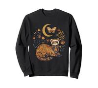 Boho Celestial Ferret Moon Floral Sweatshirt