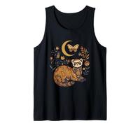 Boho Celestial Ferret Moon Floral Tank Top