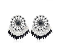 Boho Chandelier Drop Dangle Earrings for Women Traditional Indian Crystal Flowers Jhumka Jhumki Drop Dangling Pendant Earring Mexico Tassel Studs Ethnic Style Bollywood Vintage Christmas Jewelry