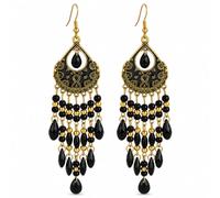 Boho Chandelier Earrings for Women Beaded Teardrop Dangle Earrings Vintage Western Statement Jewelry Festival Vacation Party Gifts, M, Brass, No Gemstone