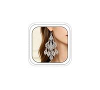 Boho Chandelier Earrings for Women Vintage Silver Dangle Earrings, L, Alloy Steel, No Gemstone