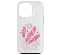 Boho Chic Celestial Feather Moon Sun Mystic Lover Case for iPhone 13 Pro