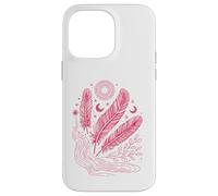 Boho Chic Celestial Feather Moon Sun Mystic Lover Case for iPhone 14 Pro Max