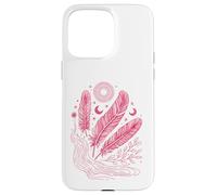 Boho Chic Celestial Feather Moon Sun Mystic Lover Case for iPhone 15 Pro Max