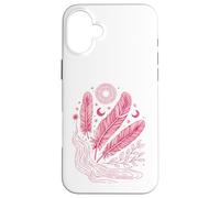 Boho Chic Celestial Feather Moon Sun Mystic Lover Case for iPhone 16 Plus