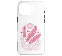 Boho Chic Celestial Feather Moon Sun Mystic Lover Case for iPhone 16 Pro Max