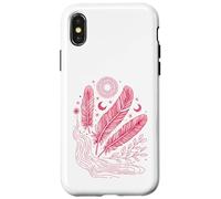 Boho Chic Celestial Feather Moon Sun Mystic Lover Case for iPhone X/XS