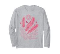 Boho Chic Celestial Feather Moon Sun Mystic Lover Long Sleeve T-Shirt