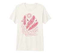 Boho Chic Celestial Feather Moon Sun Mystic Lover Premium T-Shirt