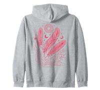 Boho Chic Celestial Feather Moon Sun Mystic Lover Zip Hoodie