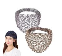 Boho Chic Crystal And Pearl Headband, Boho Chic Headbands for Women, Elegant Floral Beaded Lace Head Coverings, Women Fashion For Weddings, Vacations And Daily Styling (2pcs-B)