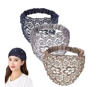 Boho Chic Crystal And Pearl Headband, Boho Chic Headbands for Women, Elegant Floral Beaded Lace Head Coverings, Women Fashion For Weddings, Vacations And Daily Styling (3pcs-B)