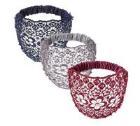 Boho Chic Crystal and Pearl Headband Set for Women, Elegant Floral Beaded Wide Headbands, Embellished Lace Hair Accessories, Luxury Handcrafted Glam Wedding Hair Band for Chics 4pcs Pack(3Pcs-H)