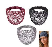 Boho-Chic Crystal & Pearl Embellished Wide Headbands, Hollow Elegant Floral Beaded Lace Head Coverings, Luxury Hair Accessories, Ideal for Weddings, Vacations & Daily Styling (D*3)
