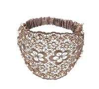 Boho Chic Crystal & Pearl Wide Headbands, Elegant Wide Floral Beaded Lace Headbands Hair Accessories, Vacations Daily Styling (Yellow)