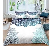 Boho Chic Mandala Bedding Set Bohemian Duvet Cover for Kids Boys Girls Hippie Mandala Comforter Cover Exotic Floral Decor Quilt Cover Bedroom Collection 3Pcs King