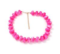 Boho Chunky Beaded Choker Necklace for Women Acrylic Resin Flat Coin Beads Collar Short Necklaces Statement Vintage Fashion Jewelry Adjustable Chains for Sea Beach Surfer Vacation Summer Parties, One