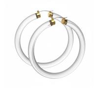 Boho Chunky Resin Hoop Earring for Women, Large Oversized Statement Hoops, 8cm, Lightweight, Multiple Colours (Clear)