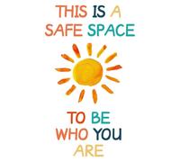 Boho Classroom Decor - Wall Decoration for Mental Health, Decor | This is a Safe Space to Be the Wall Art for School, Inspirational Mental Health Wan