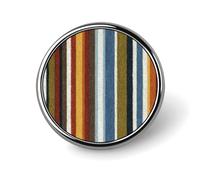 Boho Color Ticking Stripe Pattern Round Brooch for Men Women Fashion Badge Collar Pin Dress Jacket Backpack Accessories