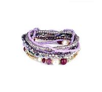 Boho Colorful Layering Beaded Bracelet Set,Trendy Stacking Stretch Bangles,Dainty Aesthetic Birthday Holiday Jewelry Gifts for Women Lady, L, Alloy, Pearl