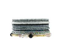Boho Colorful Layering Beaded Bracelet Set,Trendy Stacking Stretch Bangles,Dainty Aesthetic Birthday Holiday Jewelry Gifts for Women Lady, L, Alloy, Pearl