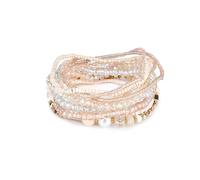 Boho Colorful Layering Beaded Bracelet Set,Trendy Stacking Stretch Bangles,Dainty Aesthetic Birthday Holiday Jewelry Gifts for Women Lady, L, Alloy, Pearl