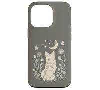Boho Corgi Moon Cottagecore Dog Lover Wildflower Design Case for iPhone 13 Pro