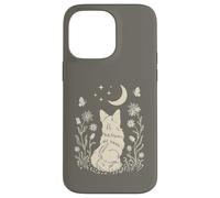 Boho Corgi Moon Cottagecore Dog Lover Wildflower Design Case for iPhone 14 Pro Max