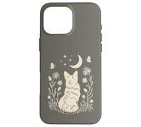 Boho Corgi Moon Cottagecore Dog Lover Wildflower Design Case for iPhone 16 Pro Max