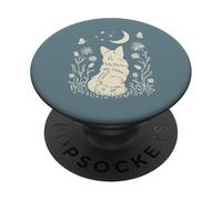 Boho Corgi Moon Cottagecore Dog Lover Wildflower Design PopSockets Adhesive PopGrip