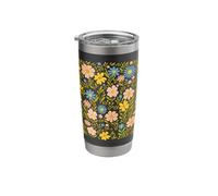 Boho Cottagecore Art Spring Wildflower Style Floral Pattern Stainless Steel Insulated Tumbler