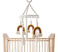 Boho Crib Mobile - 20 x 49 cm Rainbow Poster Nursery Mobiles | MacRame Rainbow Kids Crib Mobile | Nursery Decoration for Kids Rooms, Colorful Mobile for Gender