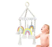 Boho Crib Mobile - 20x49cm Rainbow Poster Nursery Mobiles | MacRame Rainbow Kids Crib Mobile | Kids Room Nursery Decor, Colorful Mobile for Gender