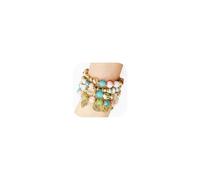 Boho Crystal Bracelet for Women Adjustable Beaded Jewelry with Natural Stone Charms Ethnic Festival Accessories for Summer Outfits & Special Occasions, Metal, no gemstone