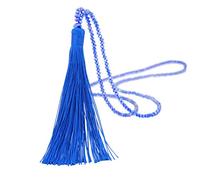 Boho Crystal Glass Drop Beaded Tassel Necklace for Women Long Chain Sweater Pendant Statement Jewelry (Blue, One Size)