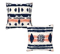 Boho Cushion Covers 35cm x 35cm, Pink Cushions Cover Pack of 2, Velvet Sofa Cushions Covers, Square Decorative Pillows Double Sided Printing with Invisible Zipper for Sofa Bed, Autumn Decorations Z-38
