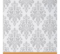 Boho Damask Fabric by The Yard, European Pattern Floral Upholstery Fabric for Chairs, Baroque Style Antique Ornament Decorative Fabric for Home DIY Projects, Outdoor Fabric, Grey, 3 Yards
