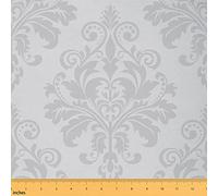 Boho Damask Fabric by The Yard European Pattern Floral Upholstery Fabric for Chairs Baroque Style Antique Ornament Decorative Fabric for Home DIY Projects Outdoor Fabric Grey 1 Yard
