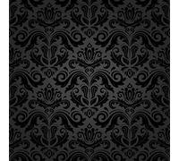 Boho Damask Outdoor Fabric by The Yard,Baroque Style Antique Ornament Upholstery Fabric for Chairs,European Pattern Floral Decorative Fabric for Home DIY Projects,5 Yards,(L460*W150cm) Black Grey