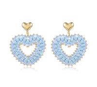 Boho Dangle Earrings for Women Teardrop Earrings with Pearls and Crystals Heart Shape Summer Boho Earrings Statement Earrings for Women, Groß, Glass, No Gemstone