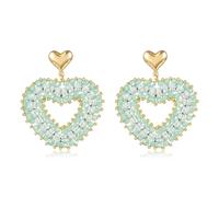 Boho Dangle Earrings for Women Teardrop Earrings with Pearls and Crystals Heart Shape Summer Boho Earrings Statement Earrings for Women, Groß, Glass, No Gemstone