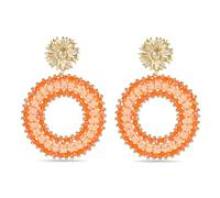 Boho Dangle Earrings for Women Teardrop Earrings with Pearls and Crystals Summer Boho Earrings Statement Earrings with Flowers for Women, Groß, Glass, No Gemstone