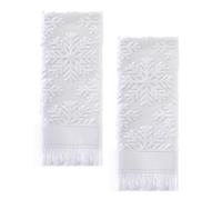 Boho Decorative Hand Towel Christmas: 2 Packs 14X30 100% Cotton Snowflake Towels Set Luxury Absorbent Soft Face Towel Bathroom Decor Kitchen Hotel Spa Farmhouse Guest Tea Gift (03 Snowflake)