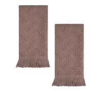Boho Decorative Hand Towel Christmas: 2 Packs 14X30 100% Cotton Snowflake Towels Set Luxury Absorbent Soft Face Towel Bathroom Decor Kitchen Hotel Spa Farmhouse Guest Tea Gift (02 Brown)