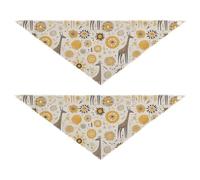 Boho Deer Safari Simple Boho Dog Bandanas Unique Shape Adjustable Fit Scarf Handkerchief Cute Pet Accessories for Dogs Cats S