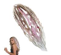 Boho Dreadlock Hair Extension, One-Minute Elastic Attachment, Soft And Elastic Synthetic Material, Natural Hand-Braided Ponytails For Daily And Festival(Pink)