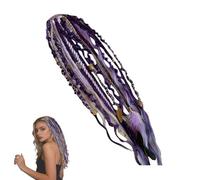 Boho Dreadlock Hair Extension, One-Minute Elastic Attachment, Soft And Elastic Synthetic Material, Natural Hand-Braided Ponytails For Daily And Festival(Purple)